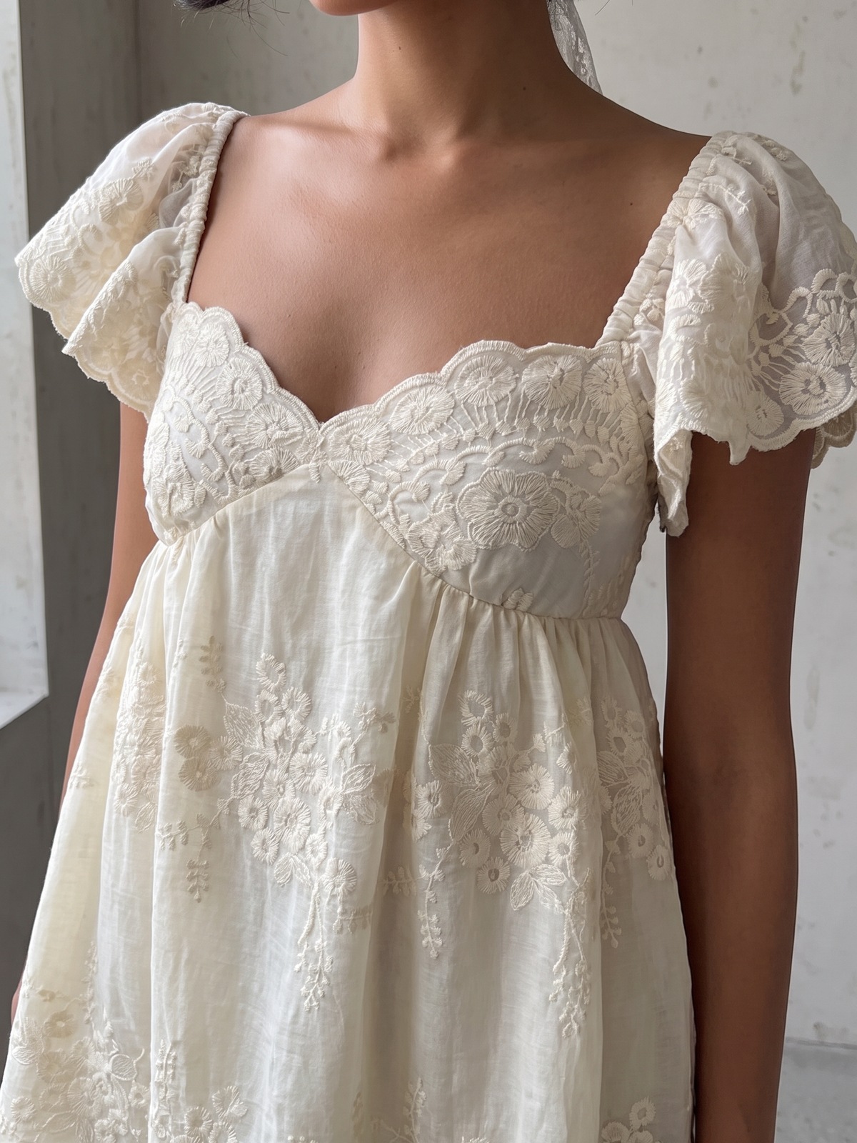 Embroidered Babydoll Mini Dress — image 4
