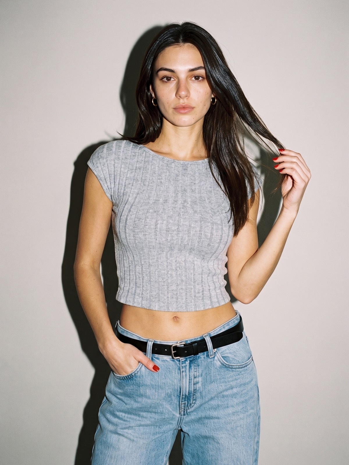 Open-Back Ribbed Crop Top