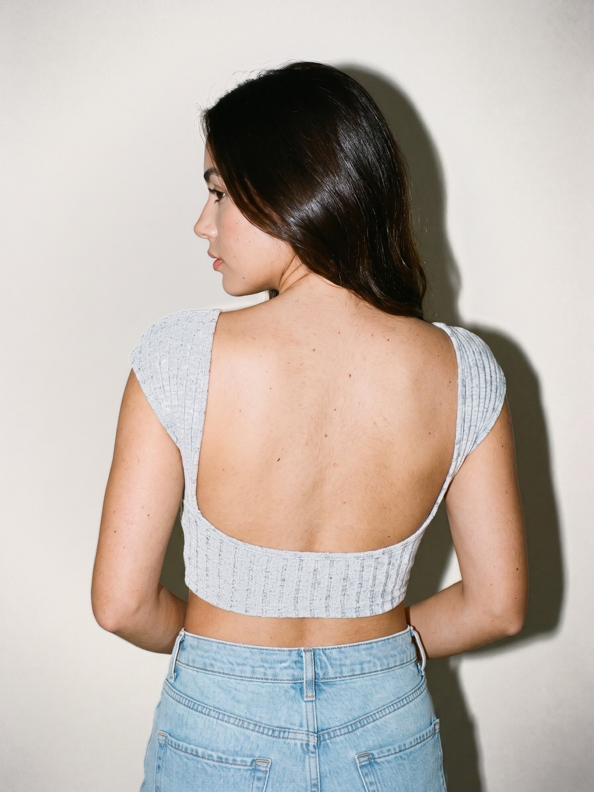 Open-Back Ribbed Crop Top — image 4