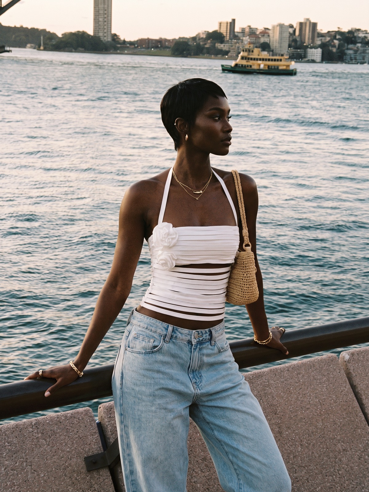 Rosette Cut-Out Halter Top — image 3