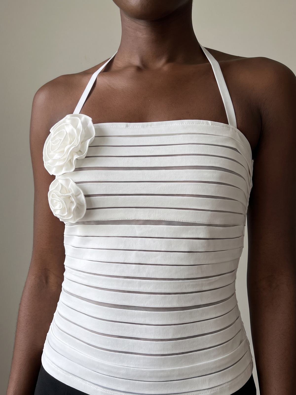 Rosette Cut-Out Halter Top — image 4